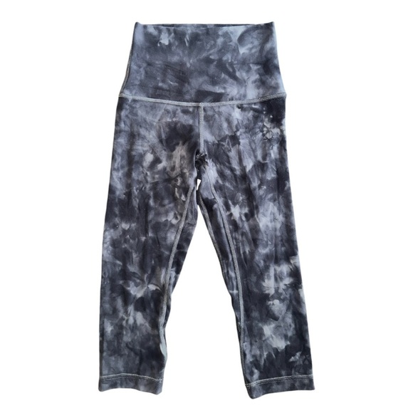 Lululemon Align High Rise Crop 17" Diamond Dye Pitch Grey Graphite Grey Sz 0 - Picture 4 of 10